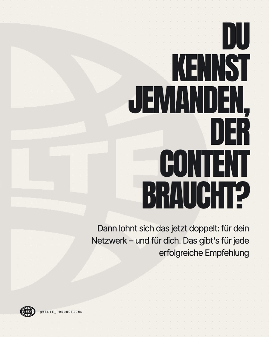 Du kennst jemanden, der Content braucht? Das gibt es für jede erfolgreiche Empfehlung