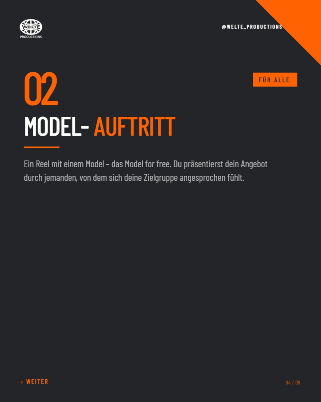 Model-Auftritt: ein Reel mit einem Model – das Model for free