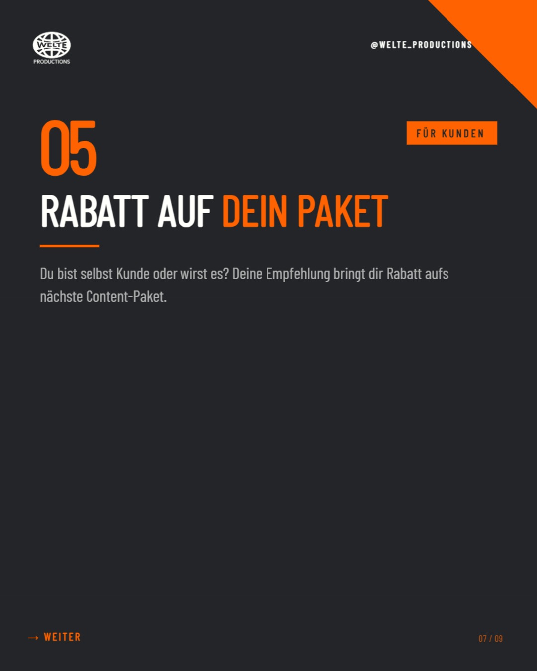 Rabatt auf dein Paket für Kunden