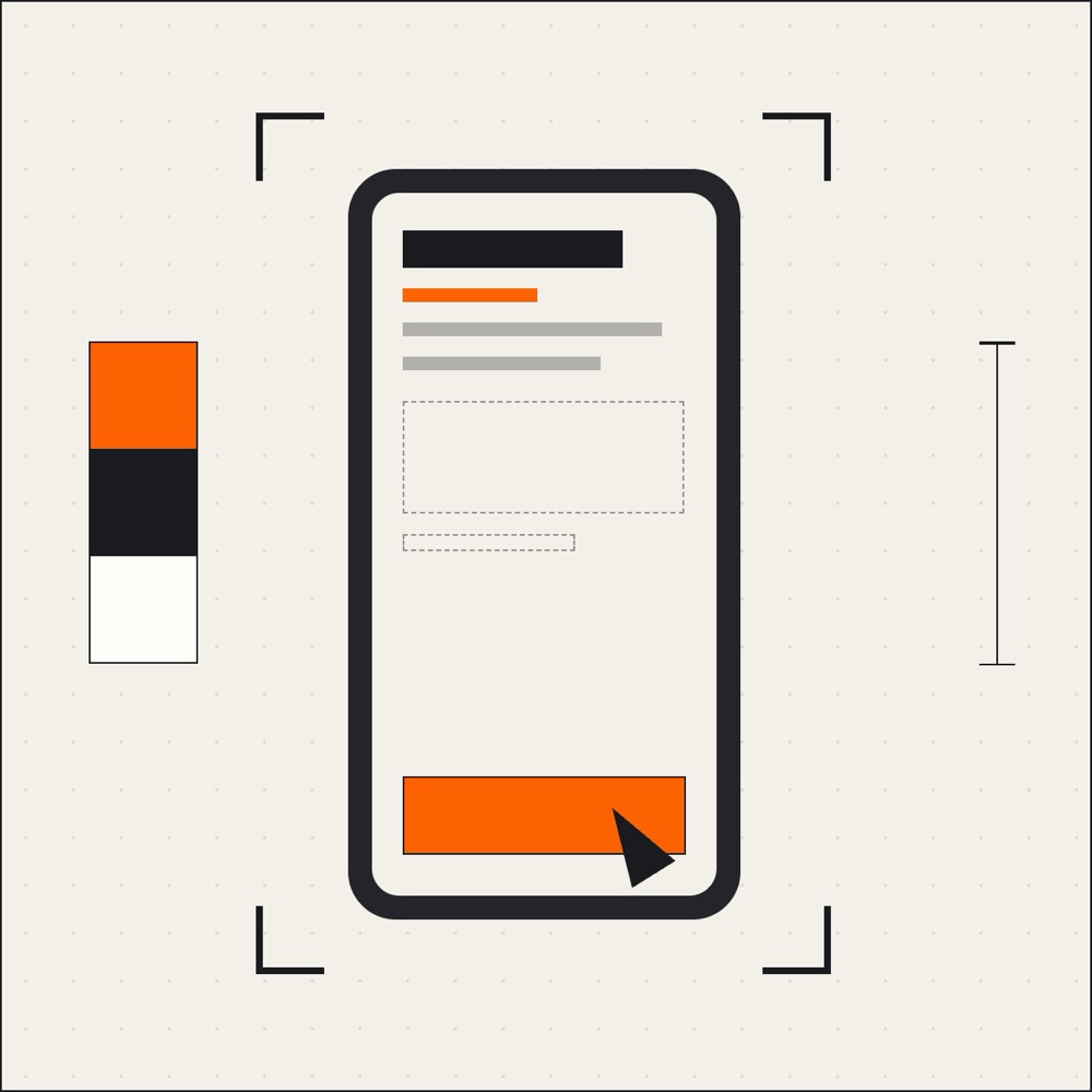 Smartphone-Entwurf mit Farbmustern – Design und Umsetzung in deiner CI